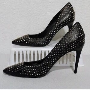 Kenneth Cole Black Women's Black 5M Leather Studded Pointed Toe Stiletto Heels‎